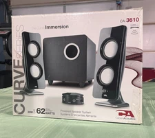 Cyber-Acoustics CA-3610 Speaker System 62W, w/ Aux Cable and Volume Control