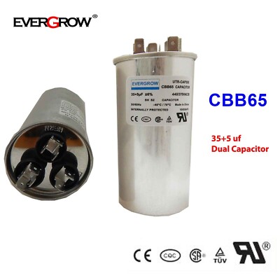 35+5 35/5 uF MFD 370-440V 440 VAC High Quality Motor Dual Run Capacitor CBB65-R
