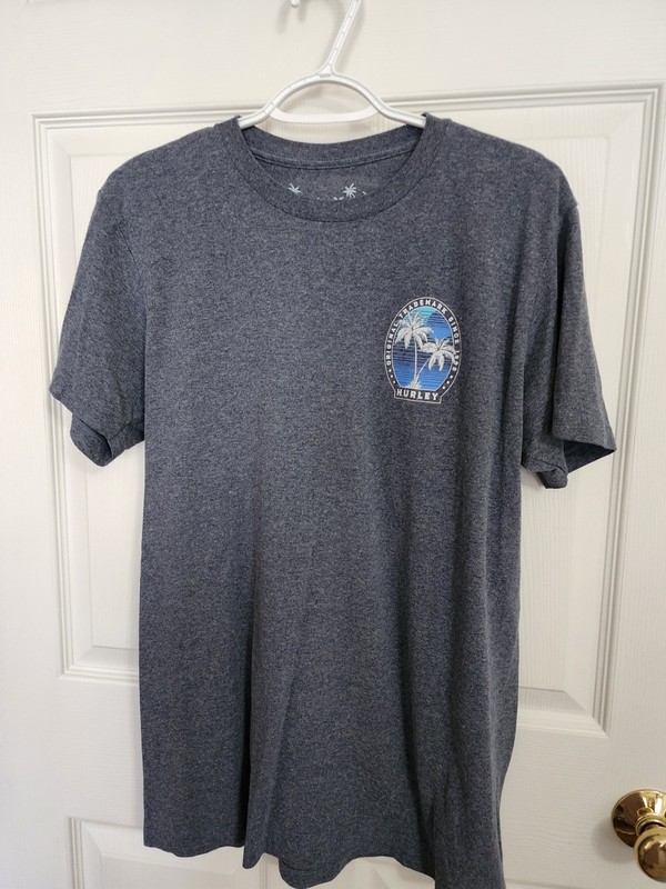Pre-Owned Hurley Dark Gray T-Shirt Men Size Medium