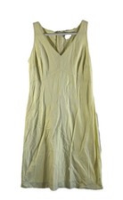 J. Crew Dress Size 12 Yellow Embroidered Cotton Back Zip Sleeveless Lined VTG