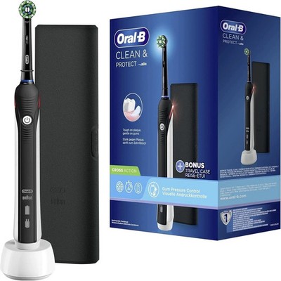 Oral B Elektrische Zahnbürste Clean & Protect Cross Action + Reise-Etui Black