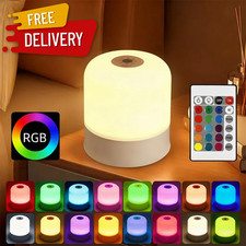 LED Touch Night Light RGB Desk Lamp Rechargeable Or Plug In Bedside