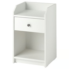 IKEA HAUGA Bedside Table White Nightstand Drawer Storage Unit Bedroom New UK