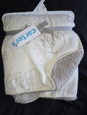NEW Carters Baby Blanket Gray White Elephant Mom  Baby Sherpa Back