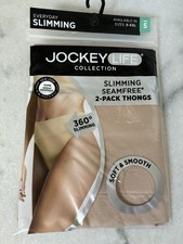 Jockey LIFE Collection 360 Slimming Seamfree 2-Pack Nude Thong Size Small- New
