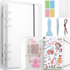 Reusable Sticker Book 100 Sheets, Collecting with A6, Clear 