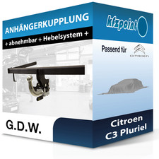 G.D.W. Anhängekupplung abnehmbar passend für Citroen C3 Pluriel 10.2005-jetzt FP
