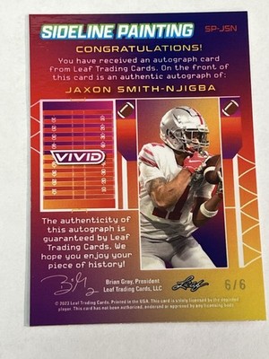 2023 Leaf Vivid Jaxon Smith-Njigba RC 6/6 Autograph Rookie