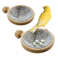FOIBURELY 2 Sets Bird Nest Canary Finch Parrot Nest with Felt 4.5 inches