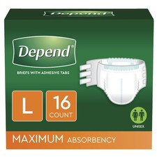 Depend Adult Incontinence Brief L Heavy Absorbency Overnight 35458 61 16 Ct