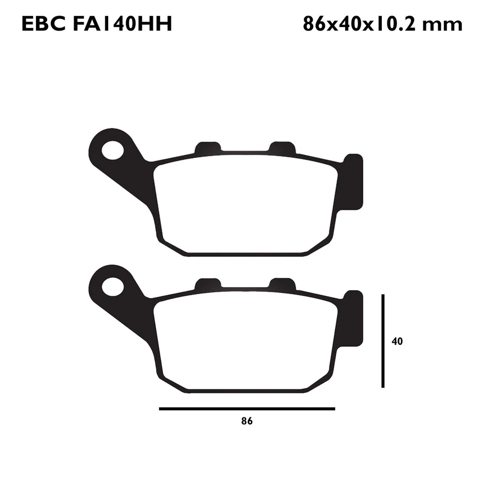 Спеченные тормозные колодки EBC FA140HH для Honda XL 600 В Transalp 97-99 - Изображение 2 из 4