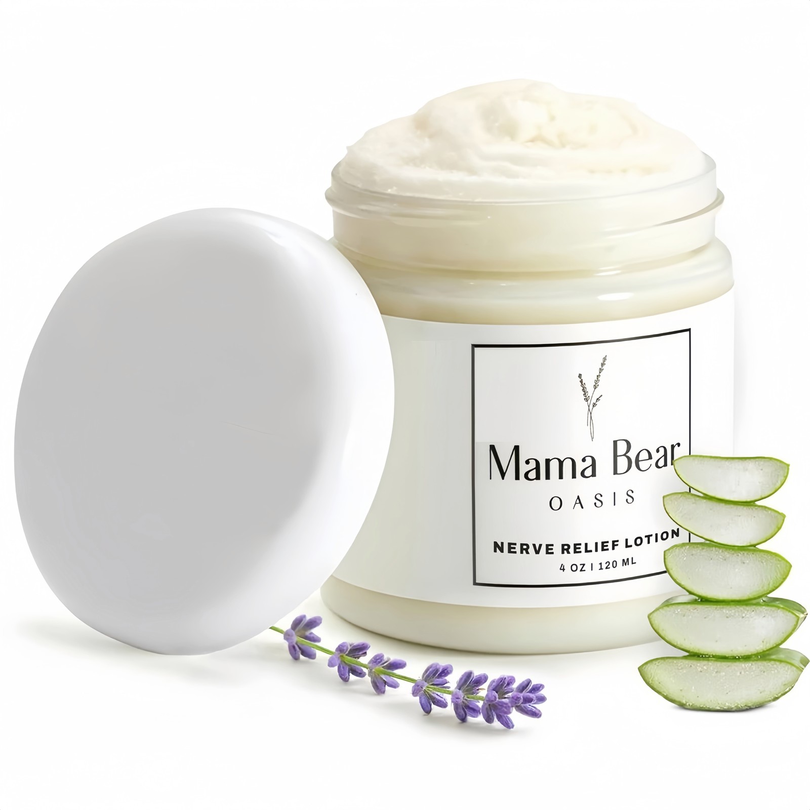 Mama Bear Oasis Lotion - Nerve Relief Cream for Foot, Hands, Legs, Natural Care