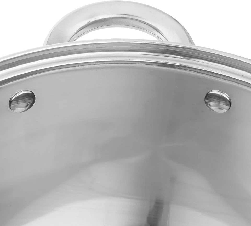 Pentola in Acciaio Inox Con Coperchio in Vetro, Ø 32 Cm, Altezza 24 Cm, 20 L, Ad - Immagine 3 di 4