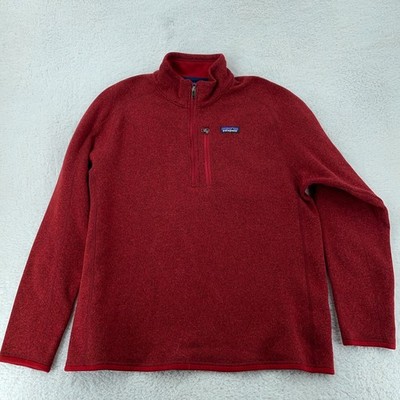 Patagonia Worn Wear Better Sweater Mens XL Red Fleece Lined 1/4 Zip STY25523FA19