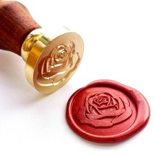 Wax Sealing Stamper, VOOSEYHOME Elegant Rose Seal stamp wood handle