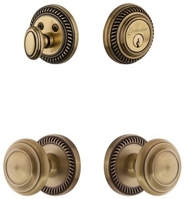 Grandeur NEWCIR_SP_ESET_234 Newport Solid Brass Single Cylinder - Brass
