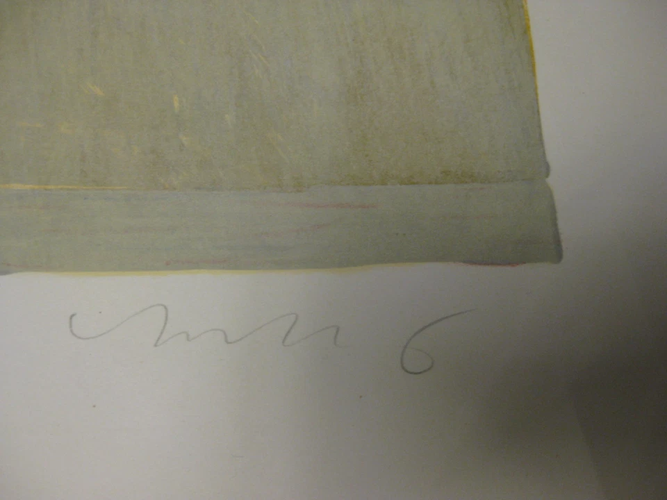 Horst Antes Farblithographie Tisch mit 4 Federn 1976 sign. 10/200 Lithographie - Bild 2 von 4