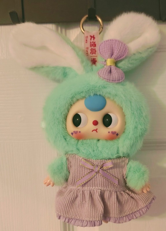Baby Three Macaron Bunny Plush Mint Green - Moveable Eyes