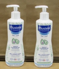 Mustela Gentle Cleansing Gel Baby Body Wash and Baby Shampoo 2-PACK