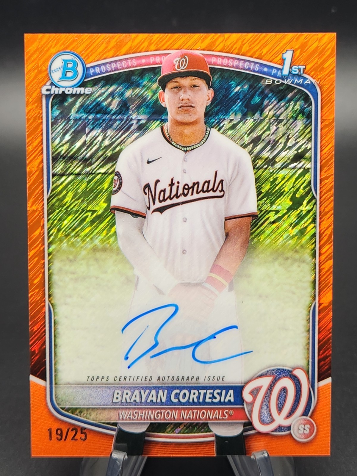 Brayan Cortesia 2025 Bowman Chrome 1st Bowman Orange Shimmer Auto #19/25