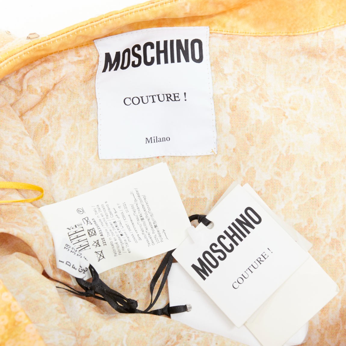 rare MOSCHINO Jeremy Scott Diner Group Duchesse sequins hamburger