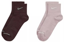 Men Nike Everyday Wool Blend Ankle Socks 2 Pair Size L 8-12 Maroon DQ6397 907