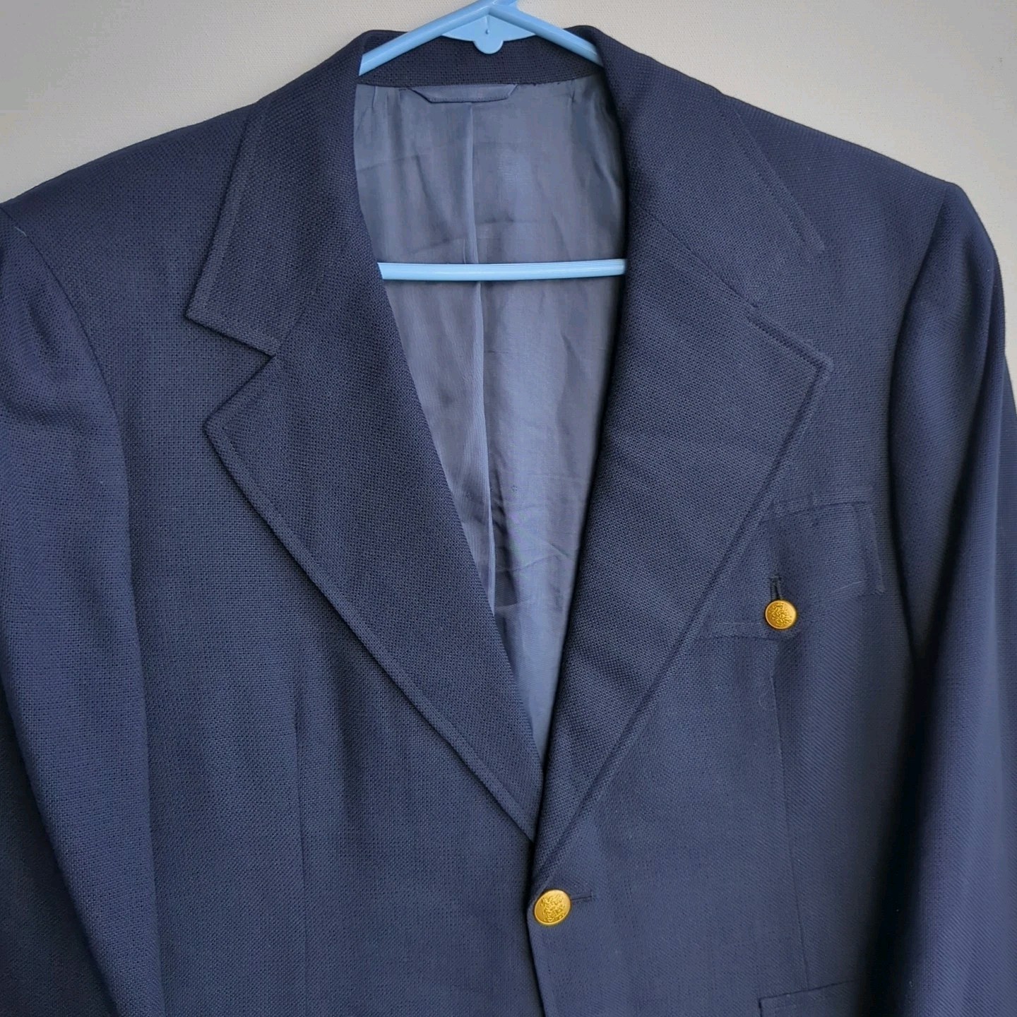EDDY MILLER Vtg 60s 70s Navy Blue BLAZER SUIT COAT JACKET Men's 42R