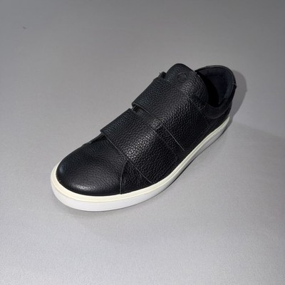 ECCO Soft 60 Premium Black Pebbled Leather 2-Strap Sneakers Womens US 8-8.5