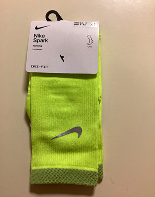 Nike Spark Dri-FIT Lightweight Running Crew Socks Green Men 8-9.5 1 Pair