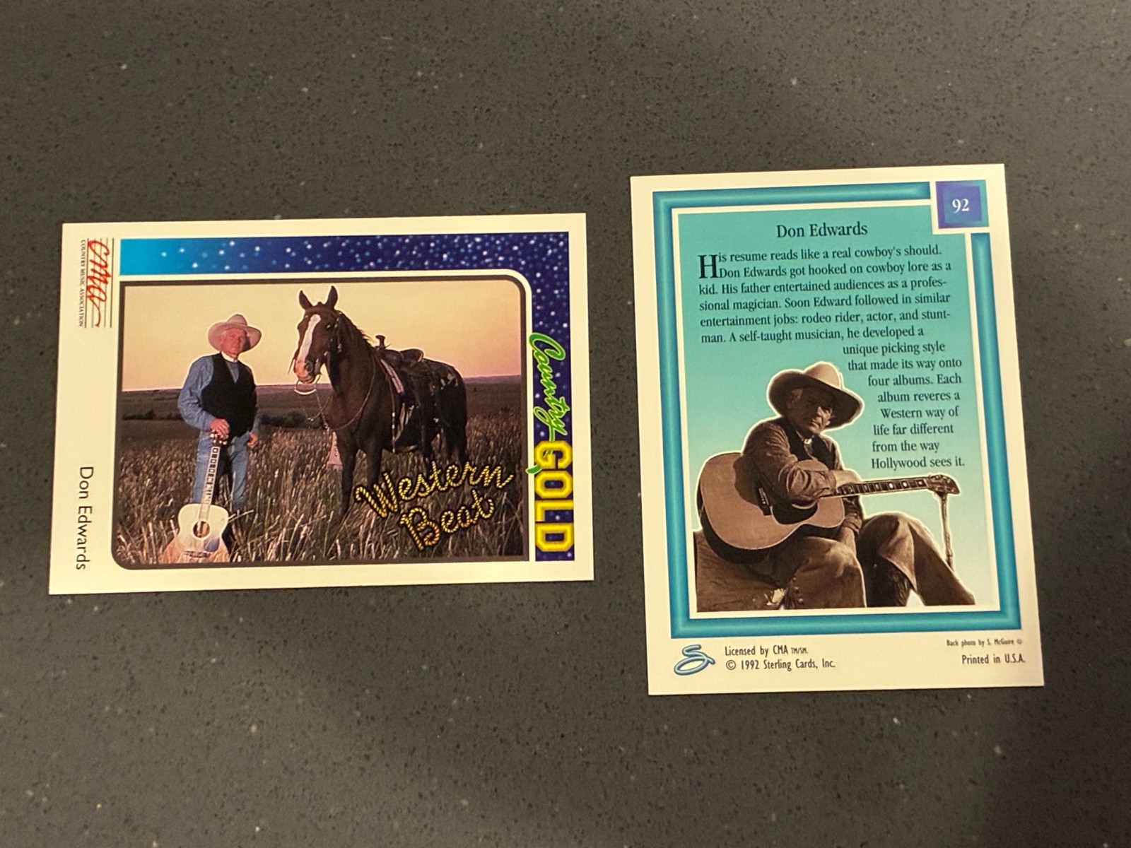 1992 Sterling CMA Country Gold #92 Don Edwards