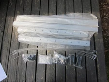 Muzata 36 1/32" L × 32 13/32" H Brushed Aluminum Outdoor Deck Gate, DG01 LPA