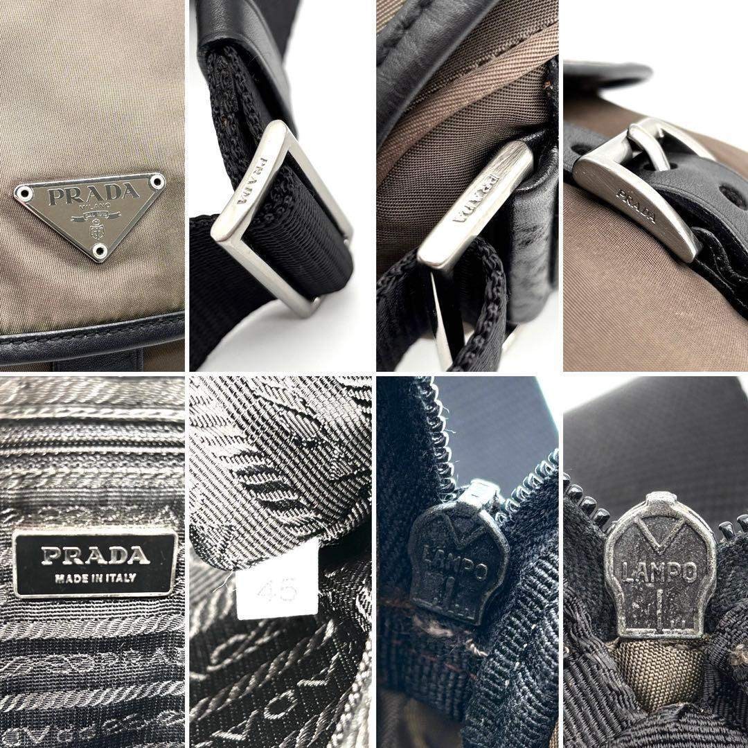 PRADA shoulder bag triangle logo plate Tessuto nylon lightweight leather genui thumbnail 8