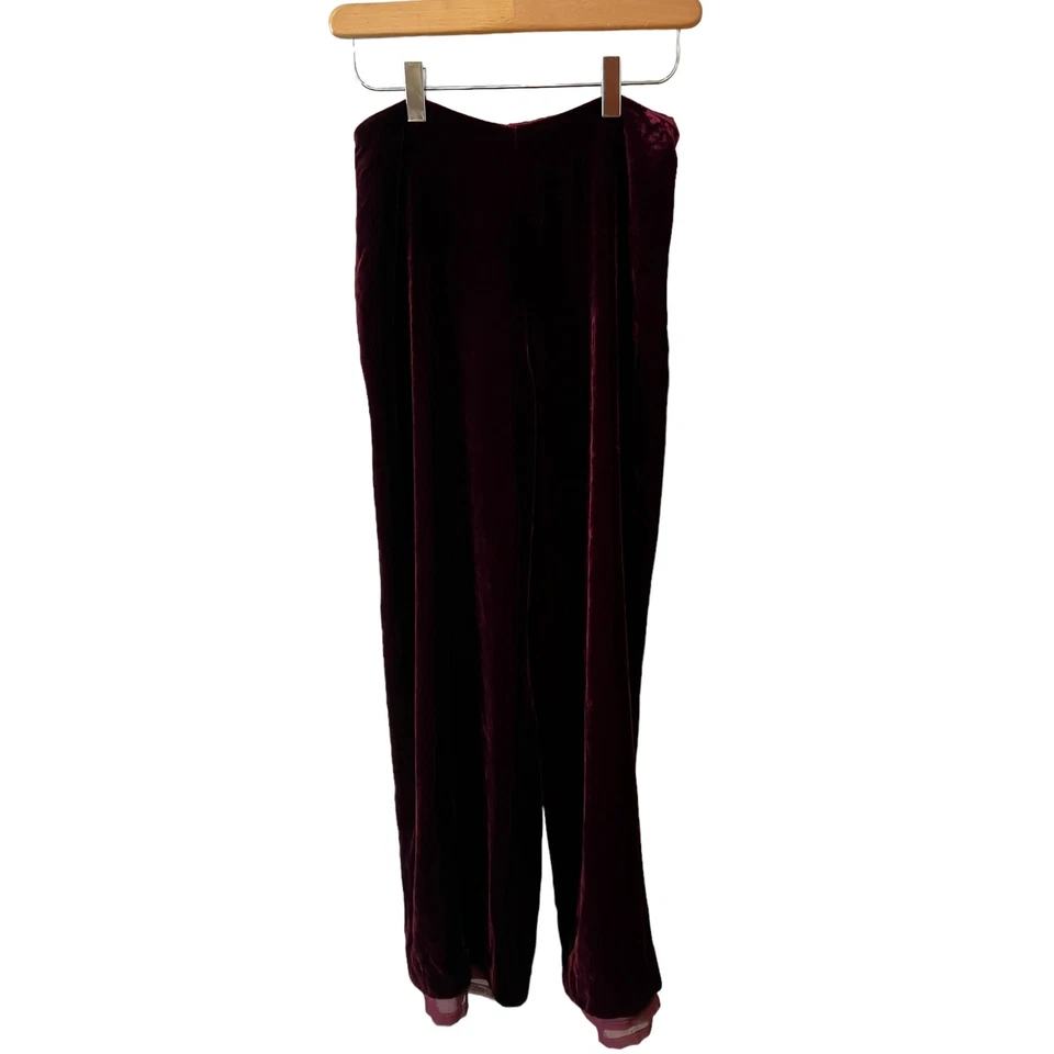 Pantalones de terciopelo vintage Ann Taylor pierna ancha amatista 4 Foto 4 de 4