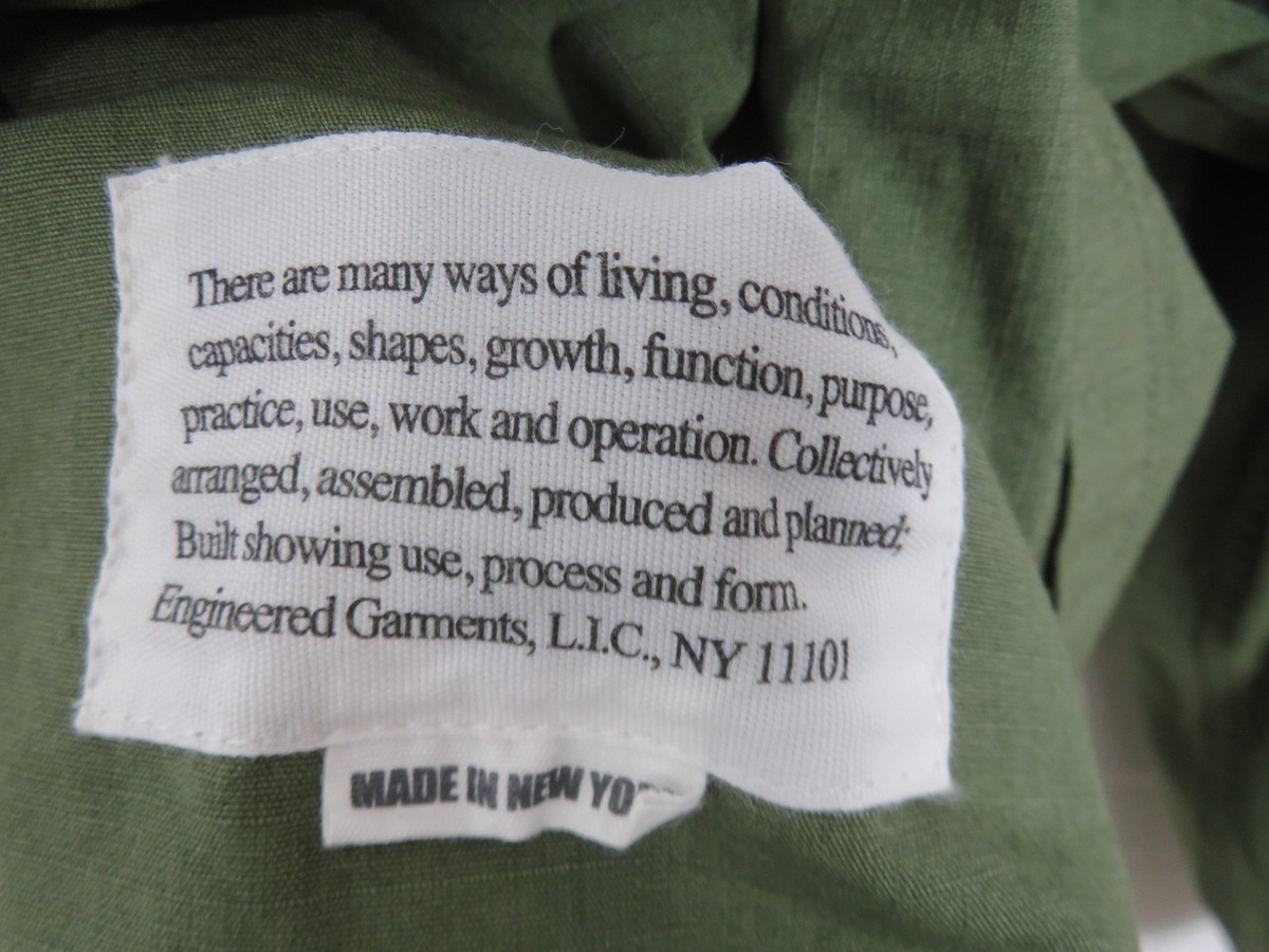 Engineered Garments Fatigue Shirt Mens Large Button Front Military Jacket USA View 5
