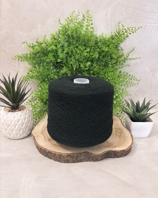100% Kaschmir Garn NM 2/36 Farbe Dark Green Melange Rock 980 Gramm