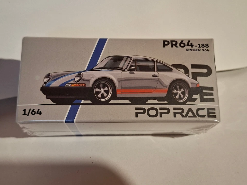 Pop Race 1/64 Porsche Singer 964 Silver/Blue (CP14) - Photo 2/3