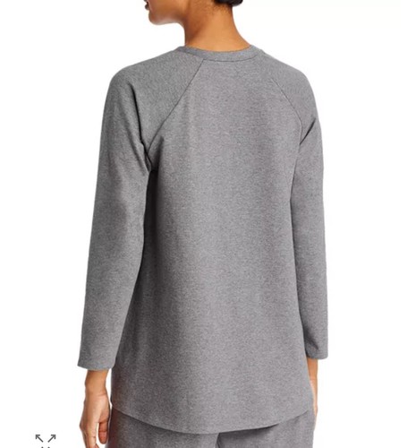Eileen Fisher Gray Crewneck Raglan Sleeve Top All Season Size S Organic Cotton - Picture 3 of 8