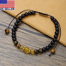 Wrist Citrus Bracelet Tiger eye Adjustable Jewelry Black Men's Women 6mm U