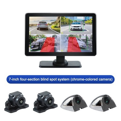 7'' Multimediamonitor mit Touchscreen + 4 Kameras Totwinkel Sicht Dashcam Chrom