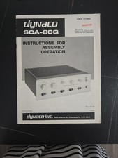 Dynaco SCA-80Q Original Instructions Assembly & Schematic Free Shipping