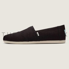 TOMS Alpargata Recycled Cotton Canvas Women's Slip-On Shoes Black New with Box