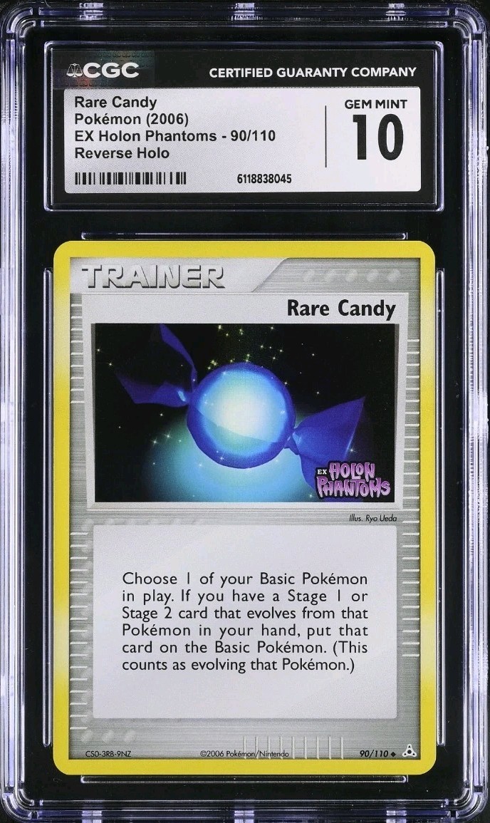 Rare Candy 90/110 Ex Holon Phantoms Reverse Holo Stamped Pokemon CGC 10 GEM MINT