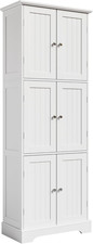 Choochoo 63.2" Tall Bathroom Storage Cabinet with 6 Doors, Pantry Cabinet