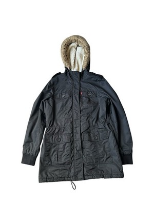 LEVI'S Sherpa Parka Jacke Damen Medium Schwarz