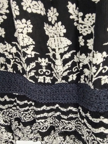 Forbidden Los Angeles Woman's Black White Paisley Tiered Pull on Skirt Size Med. - Picture 6 of 11