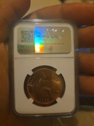 1963 Great Britain Penny NGC MS 63 RED
