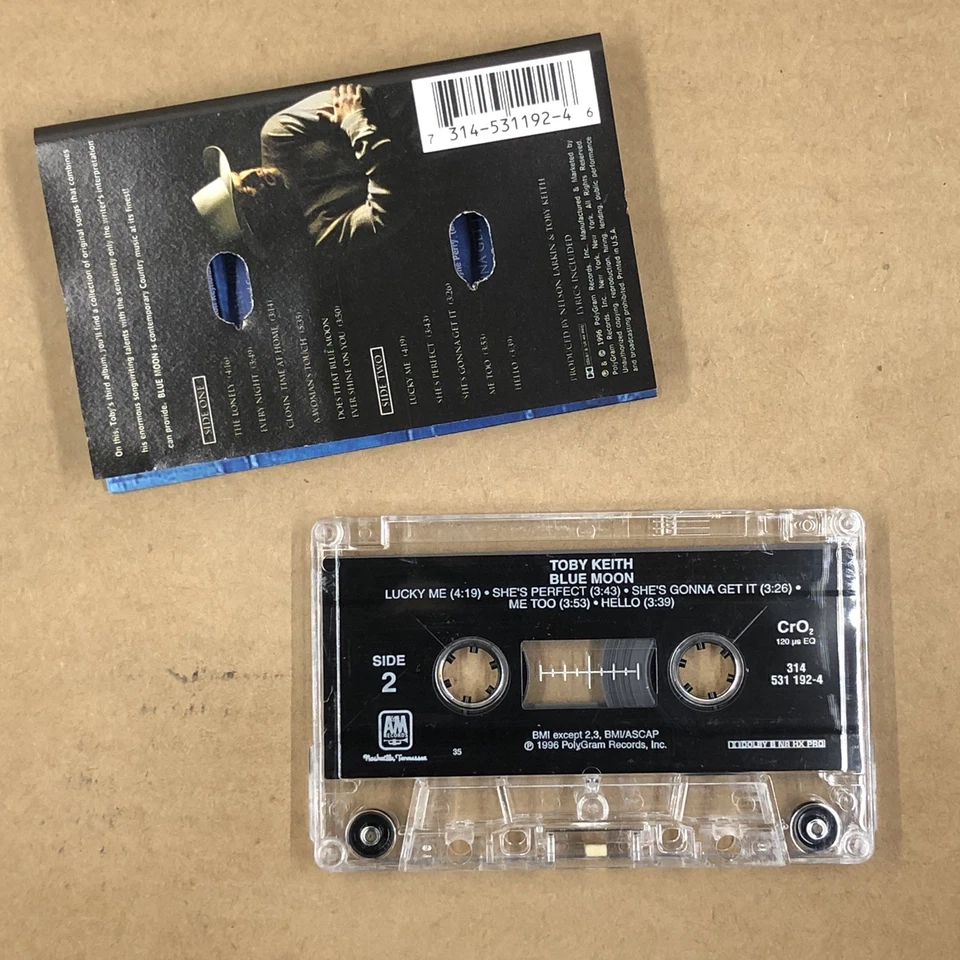 TOBY KEITH Cassette Tape 90s Country Rock BLUE MOON A WOMANS TOUCH - Image 3 of 4