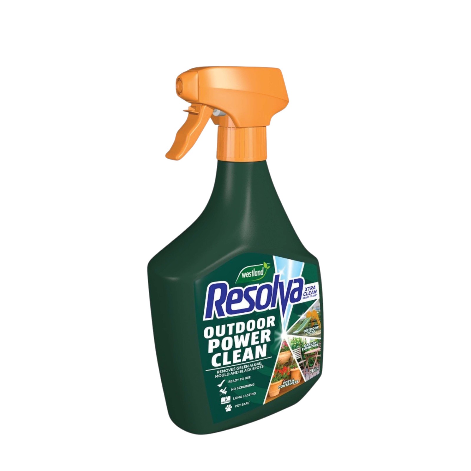 Resolva Xtra Clean RTU Outdoor Cleaner 1L Kills Algae Mould & Black Spots