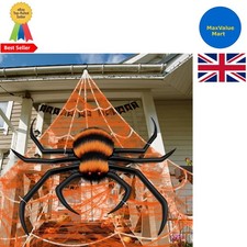 Realistische 40" riesige aufblasbare Spinne + 200" Netz für Outdoor Halloween Deko