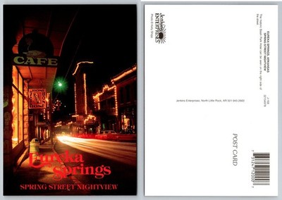 Eureka Springs Arkansas Spring Street Nightview Postcard Historic District